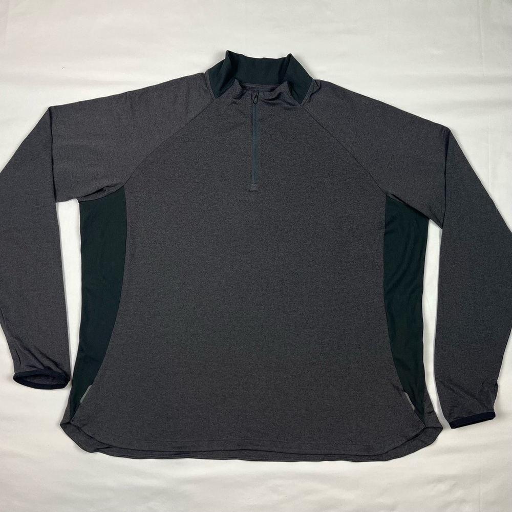 REI Co-Op Womens 1/4 Zip Pullover 3XL Athletic Long Sleeve Grey/Black B6